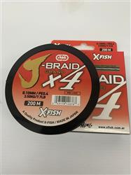 MULTIFILAMENTO J-BRAID 4X 200M 0,10mm COLORES VARIOS