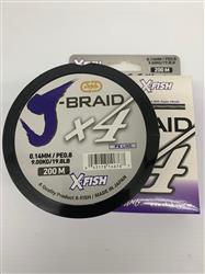 MULTIFILAMENTO J-BRAID 4X 200M 0,14mm EN BLANCO Y GRIS