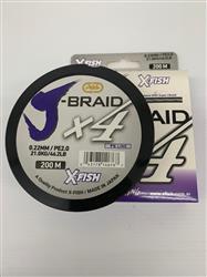 MULTIFILAMENTO J-BRAID 4X 200M 0,22mm EN BLANCO Y GRIS