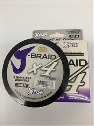 MULTIFILAMENTO J-BRAID 4X 200M 0,28mm EN BLANCO Y GRIS