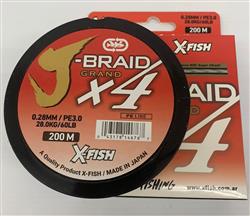 MULTIFILAMENTO J-BRAID 4X 200M 0,28mm COLORES VARIOS