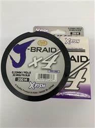 MULTIFILAMENTO J-BRAID 4X 200M 0,33mm EN BLANCO Y GRIS