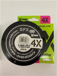 MULTIFILAMENTO SFX 4X 200M 0,18mm EN BLANCO Y GRIS
