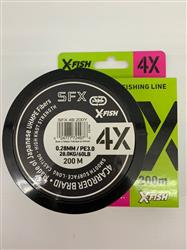 MULTIFILAMENTO SFX 4X 200M 0,28mm EN BLANCO Y GRIS